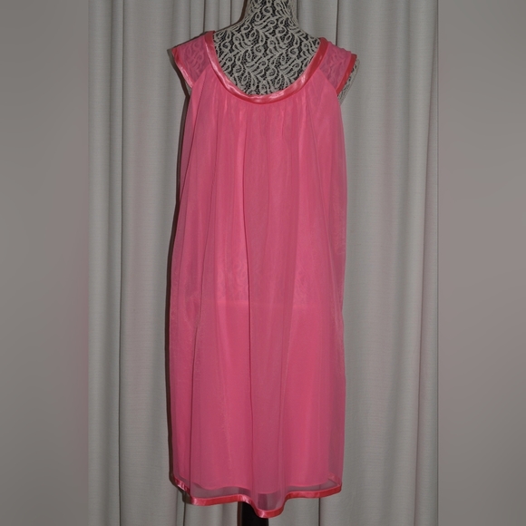 Vintage Lingerie LOUIS JEAN MODEL BabyDoll Shocking Hot Pink Peignoir Neon 1960 - Picture 2 of 4